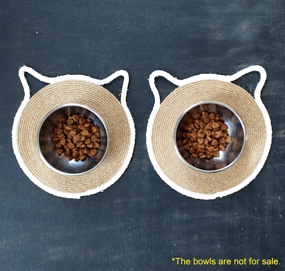Jute Cat Bowl Mat Set: Natural Fiber Placemats