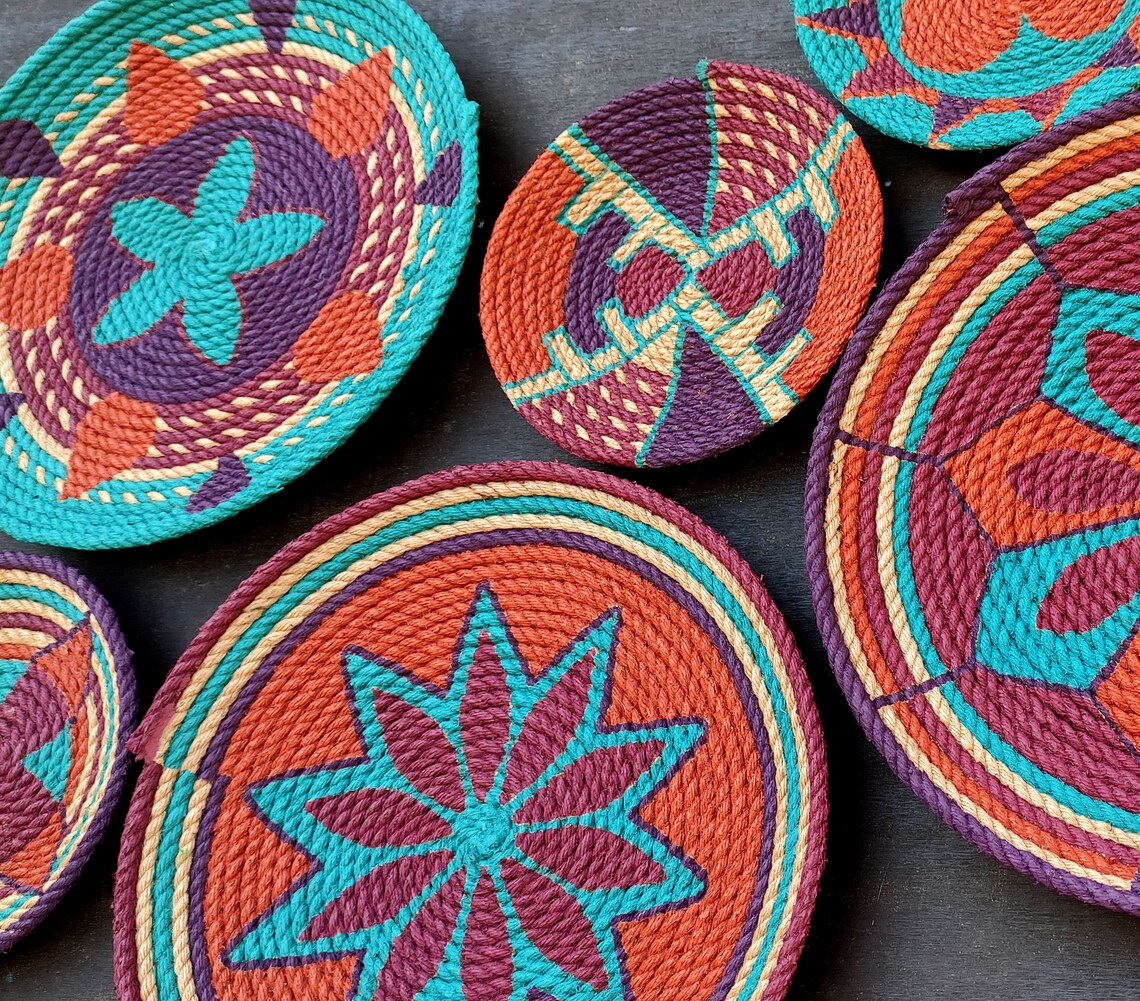 African Basket, Wall Basket, Set of 6 Wall Baskets, Wall Decor