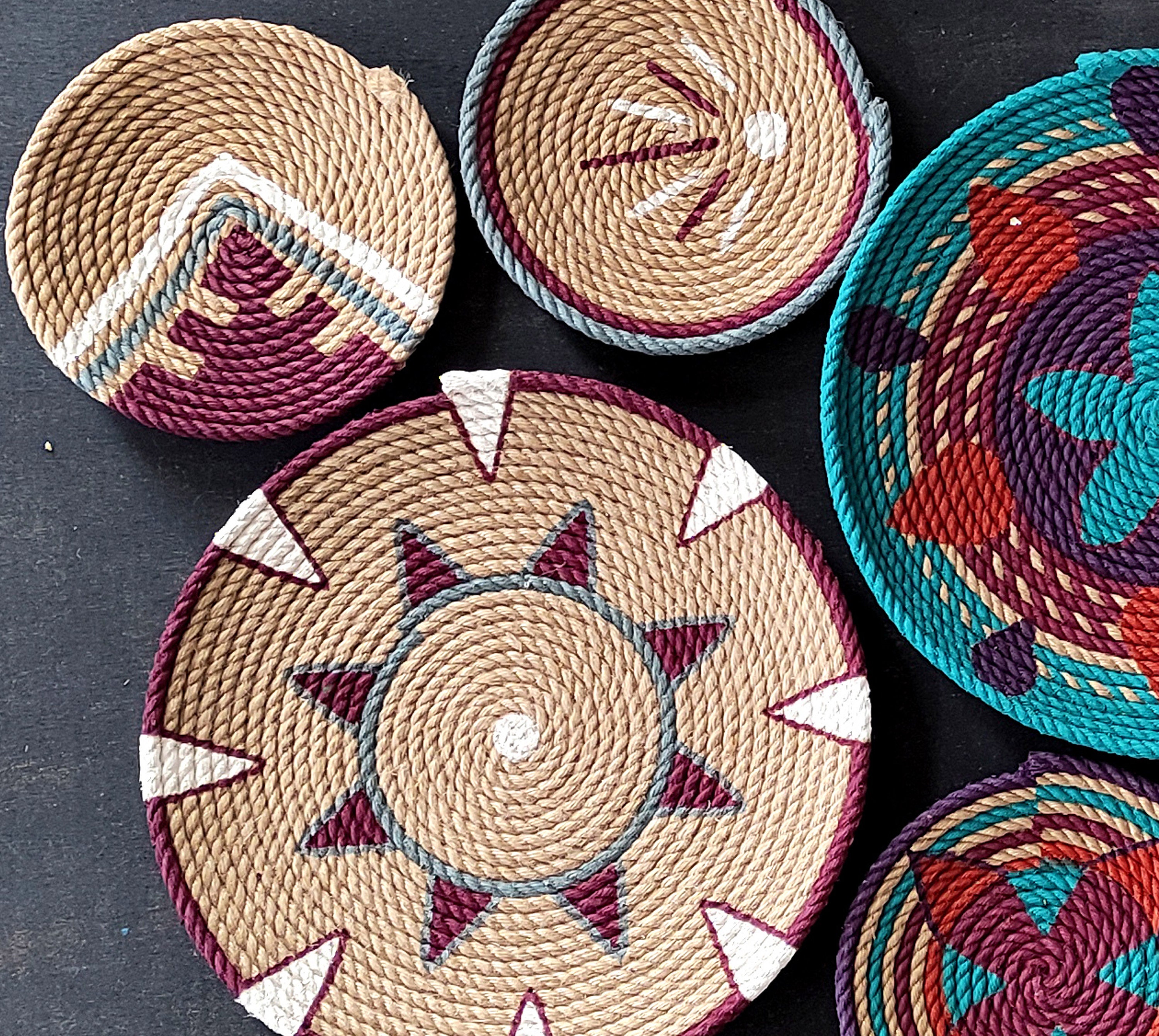 Set of 6 African Wall Basket, Wall Basket, Wall Plate, Wall Decor, Wall