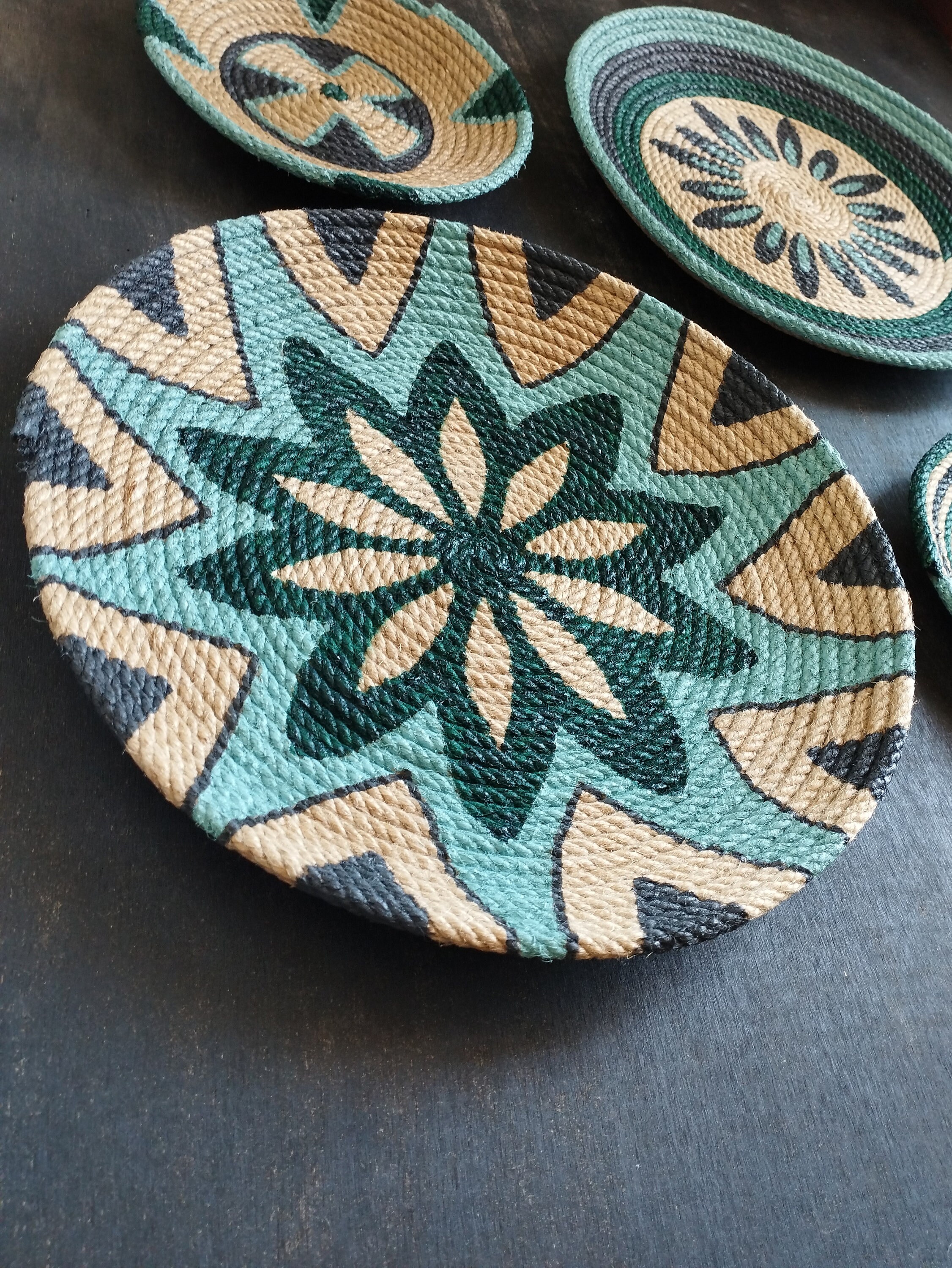 African Wall Basket, Set of 4 Wall Basket, Wall Plate, African Wall