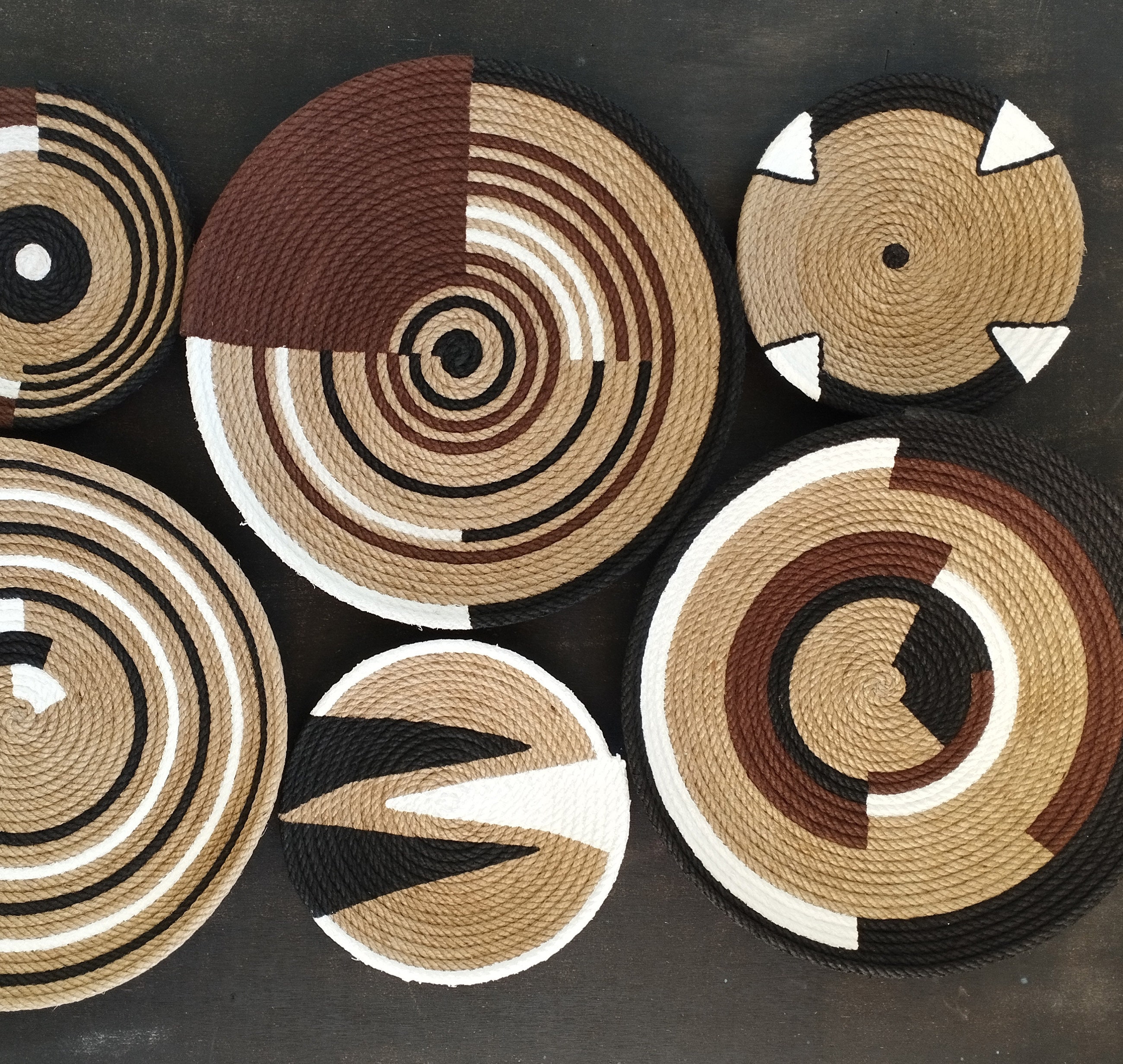 Set of 6 African Wall Basket, Wall Basket, African Wall Decors, African