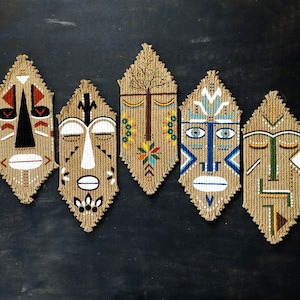Customizable, wall mask, wall mask decor, jute mask, african wall mask, wall hanging mask, decorative mask, african ethnic mask, mask decor