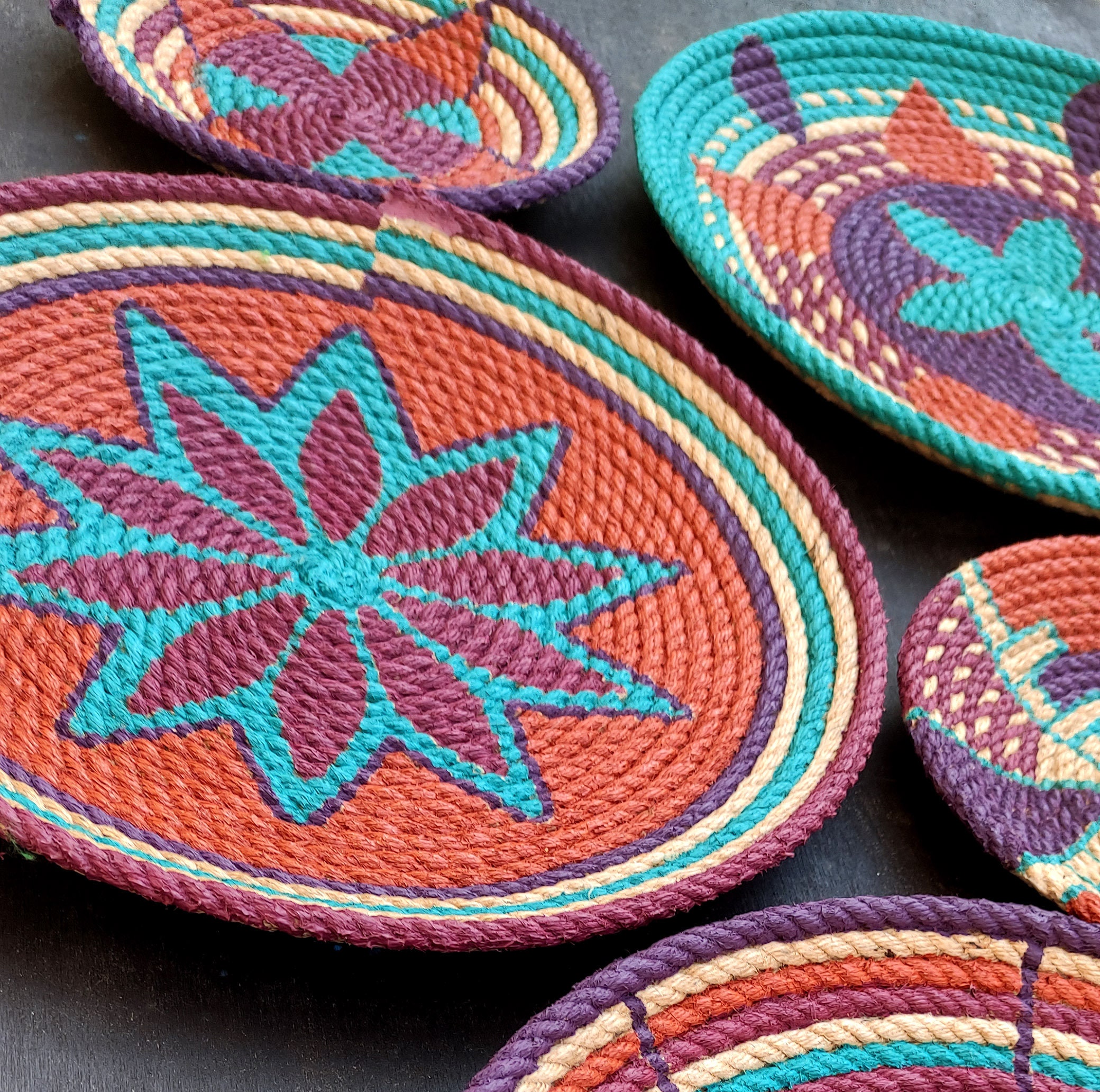 African Basket, Wall Basket, Set of 6 Wall Baskets, Wall Decor