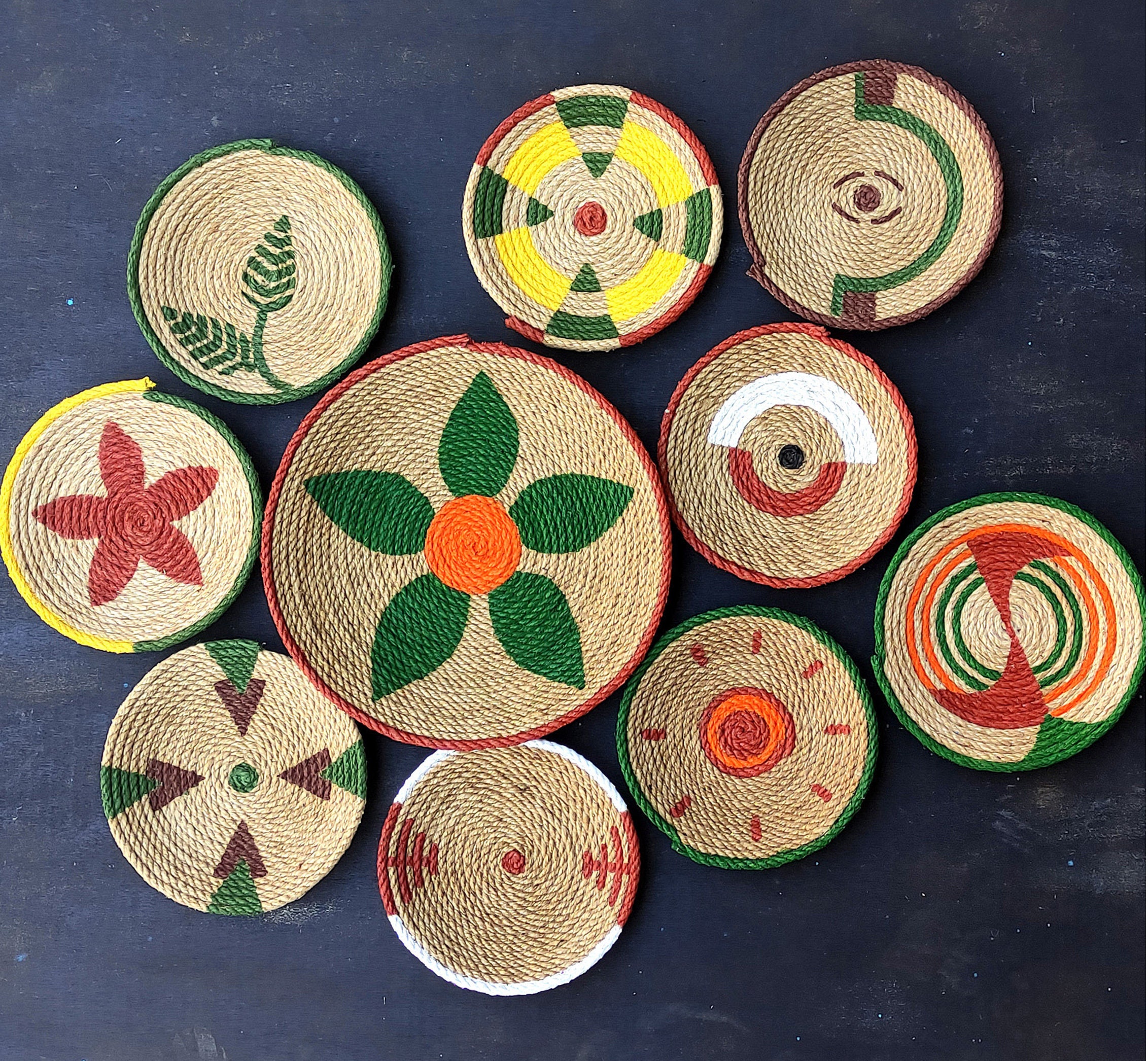 Set of 10 African Wall Basket, Wall Basket, African Wall Basket, Boho Wall Plate, Boho Wall