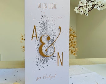 Karte Hochzeit personalisiert | Hochzeitskarte personalisiert | Hochzeitskarte Glückwünsche | Glückwunschkarte Hochzeit | Vintage | Geldfach