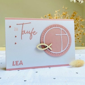 Karte zur Taufe Mädchen und Junge  personalisiert, Taufkarte, Karte zur Taufe, Fisch, personalisierbar, Glückwunschkarte Taufe, Taufe