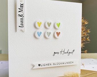 Hochzeitskarte personalisiert | Karte zur Hochzeit personalisiert | mit Name | Geldscheinfach | Gutscheinfach | Geldgeschenk | vintage boho