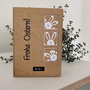Personalisierte Osterkarte "Frohe Ostern“ / Kraftpapier / Hasenkarte / handgemacht / Osterkarten handarbeit/ Ostern Geschenk