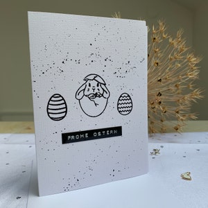 Personalisierte Osterkarte "Frohe Ostern" / Hase Osterei / handgemacht / Hasenkarte handarbeit / Geschenk Ostern witzig lustig