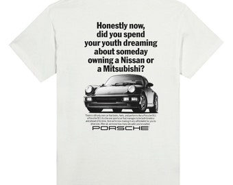 Retro Porsche 911-stijladvertentie: T-shirt van zwaar katoen