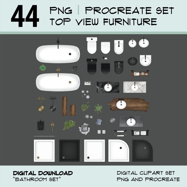 Illustration de meubles et de décoration, procréation d’art numérique, meubles vue de dessus, ensemble de salle de bain, procréation - PNG, architecture et décoration, impression