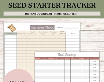 Seed Starter Tracker| Seed Inventory| Garden Planning| Instant Download