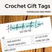 PRINTABLE Crochet Gift Tags Handmade With Love Tags Print and Cut Care ...