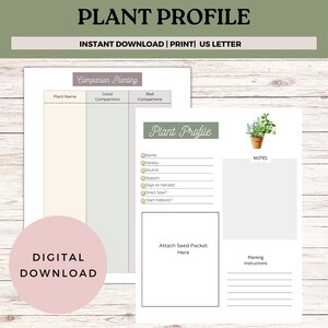 Plantprofielkaartbundel| Begeleidende plantplanner| Tuinplanning| Directe download