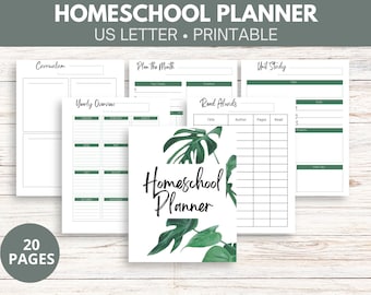 Printable Homeschool Planner| Charlotte Mason + Loop Schedule + Unit Study Plan| Weekly School Planner | Undated Homeschool Planner