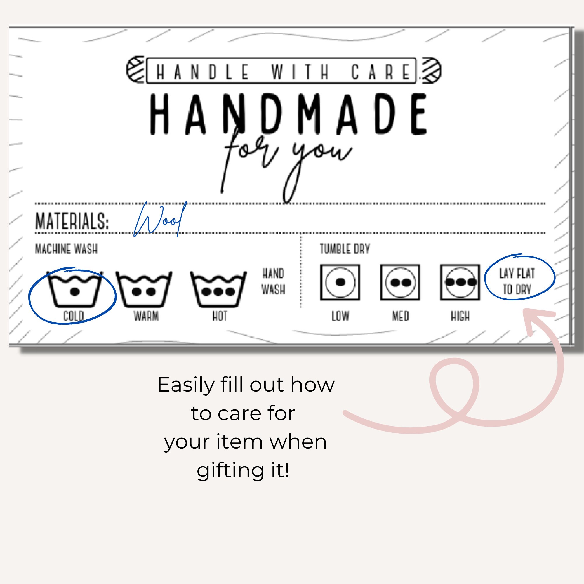 PRINTABLE Crochet Gift Tags| Handmade With Love Tags| Print and Cut ...