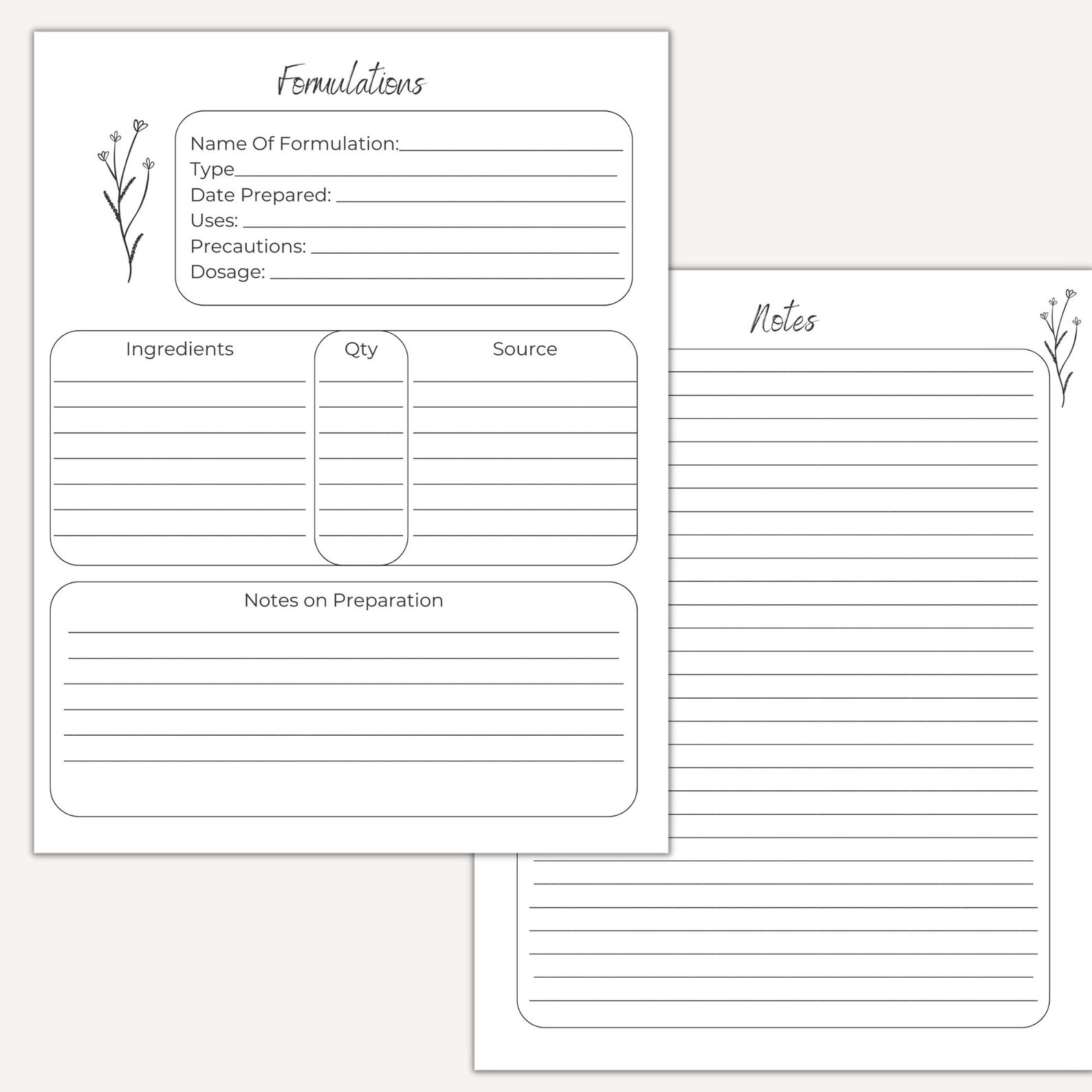 Materia Medica Printable Herbalism Journal Printable Herb ...
