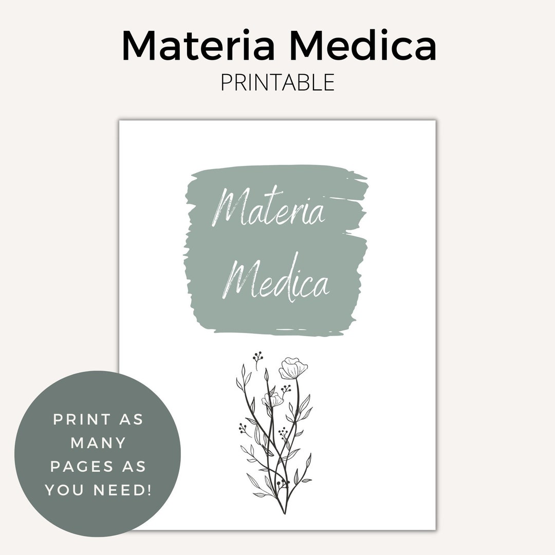 Materia Medica Printable Herbalism Journal Printable Herb ...