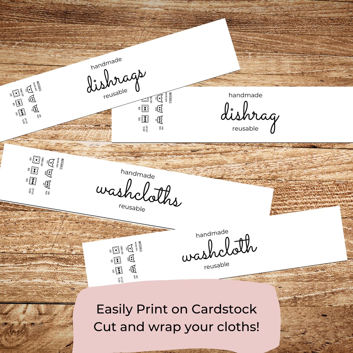 Printable Dishrag and Washrag Wrap Labels| Printable Gift Tags, Labels ...