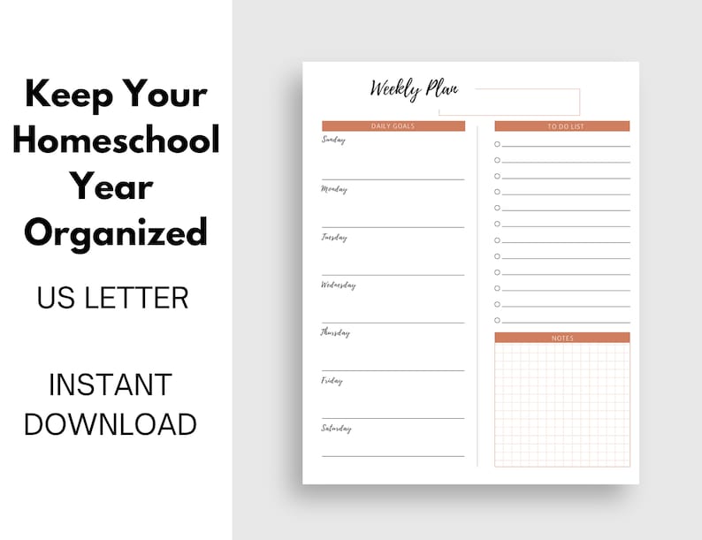 Printable Weekly Homeschool Planner| Charlotte Mason Homeschool ...