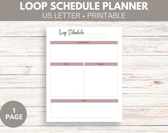 Loop Schedule Planner| Homeschool Loop Schedule| Printable Loop Schedule| Daily Weekly Homeschool Planner