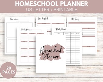 Printable Homeschool Planner| Charlotte Mason + Loop Schedule + Unit Study Plan| Weekly School Planner | Undated Homeschool Planner