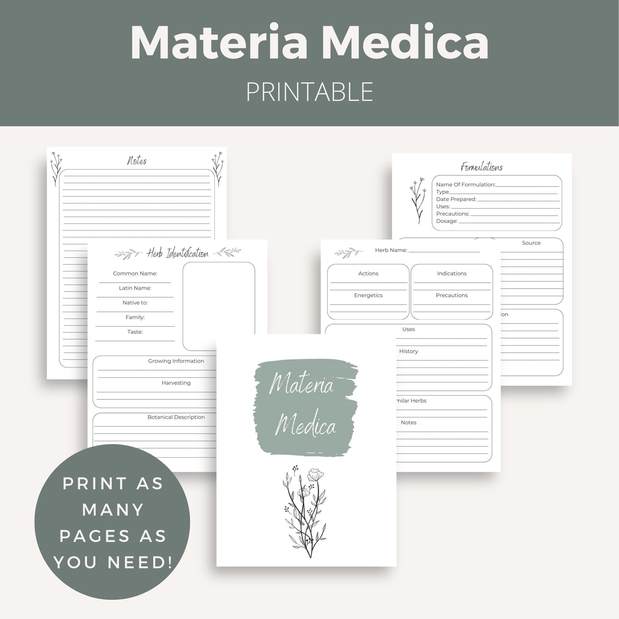 Materia Medica| Botanical Journal, ID & Formulation Pages| Herbology ...