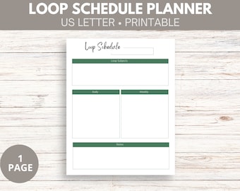 Loop Schedule Planner| Homeschool Loop Schedule| Printable Loop Schedule| Daily Weekly Homeschool Planner