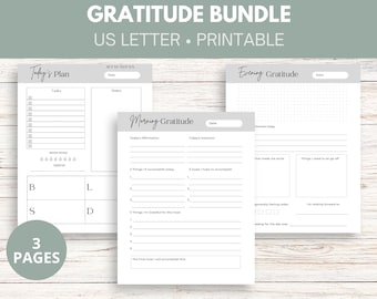 Daily Gratitude Bundle | Morning and Evening Gratitude | Daily Reflections | Daily Planner