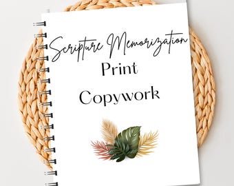 Bible Verse Copywork Pages | Scripture Memorization Print Copywork Pages | Scripture Copywork | Morning Menu | Charlotte Mason Handwriting