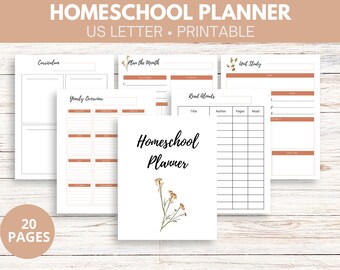 Printable Homeschool Planner| Charlotte Mason + Loop Schedule + Unit Study Plan| Weekly School Planner | Undated Homeschool Planner