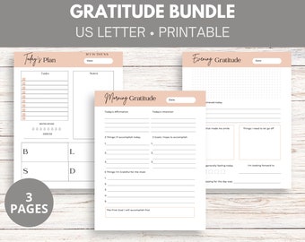 Daily Gratitude Bundle | Morning and Evening Gratitude | Daily Reflections | Daily Planner