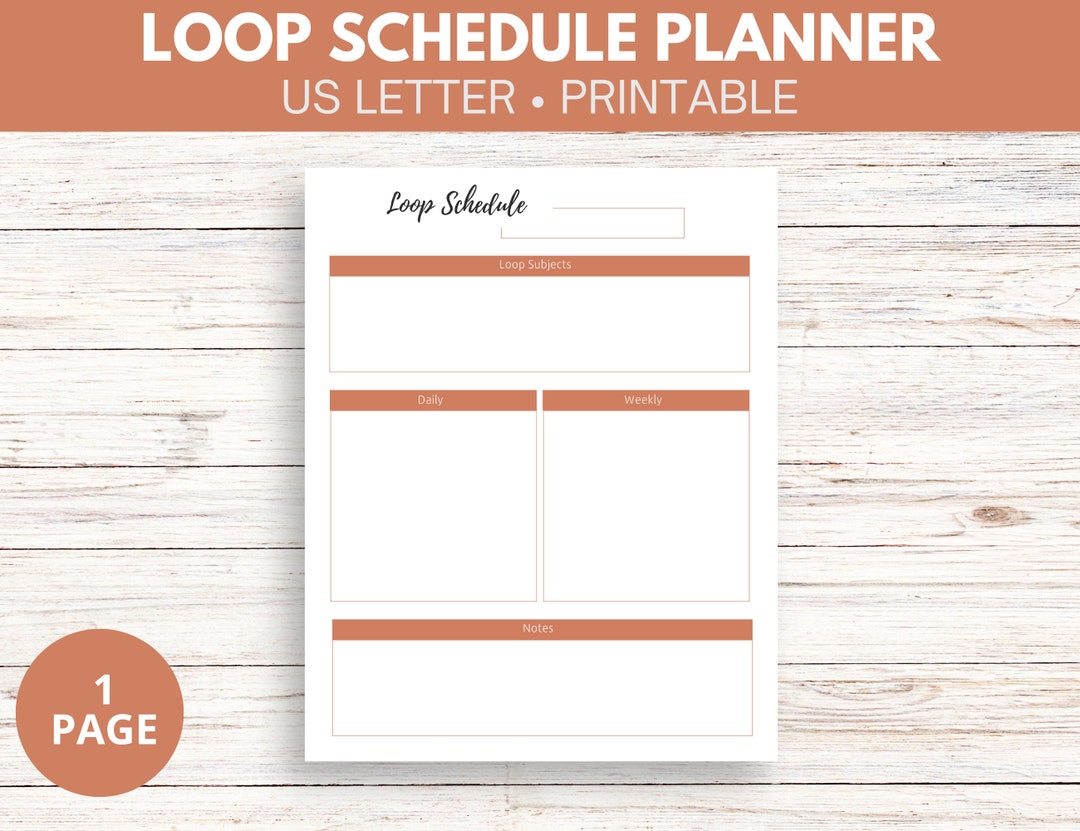 Loop Schedule Planner| Homeschool Loop Schedule| Printable Loop ...