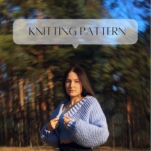 Chunky knit cardigan pattern, Knitting pattern, Oversized knit cardigan pattern, beginner friendly