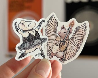 Ballerina and Archangel Mouse Sticker Set | Matte Stickers (2pc)