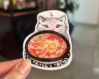 Ramen Cat Sticker | Matte Weatherproof Finish