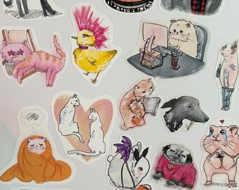 Make Your Own Animal Sticker Pack | Weatherproof Matte Sticker Set (5pcs)