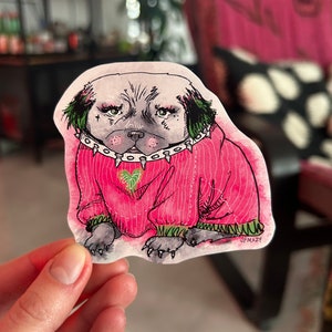 Pegatina Punk Pug Pooch / Personalizar portátiles y iPad / Divertida idea de regalo para amantes de los animales