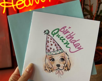 Party Hat Dog Birthday Greeting Card | Card and Envelope