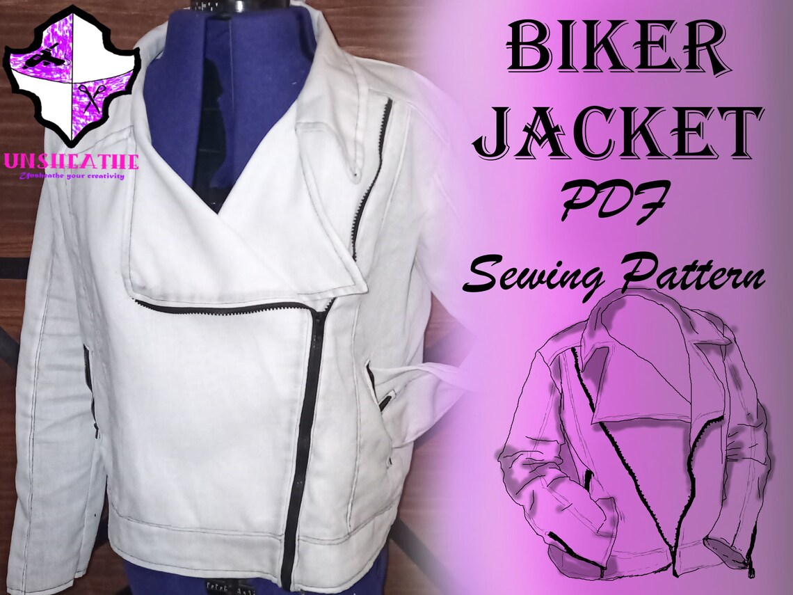 Biker Jacket Sewing Pattern PDF Etsy