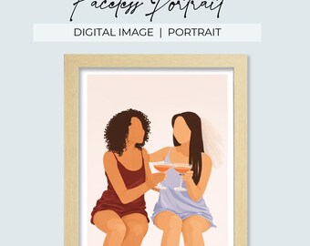 顔のない肖像画 | ミニマルな写真 | 美しいデジタルアート | ダウンロード可能な画像 | カスタムギフト | 家族や友人 | 特別な日