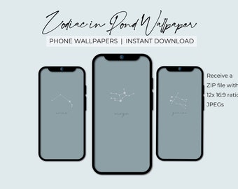 池の中の星座の携帯電話の壁紙 | ロック画面とホーム画面 | 美的背景 | 星占いの星座テーマ | ダウンロード可能なバンドル