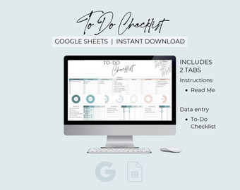 ToDo チェックリスト | タスク マネージャー | 週次リマインダー | 月次チェックリスト | 年間進捗状況 | Google スプレッドシート | デジタル ダッシュボード