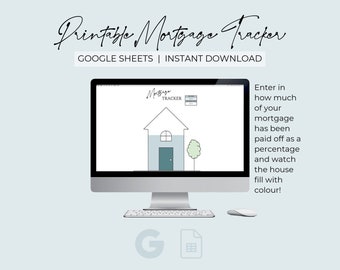 印刷可能な住宅ローントラッカー | 住宅貯蓄スプレッドシート | 住宅金融デジタルプリント | Google スプレッドシート