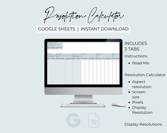 解像度計算機 | 画面定義スプレッドシート | デジタル画像サイズ数値計算ツール | Google スプレッドシート
