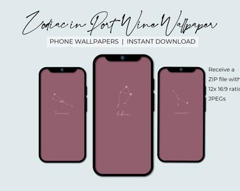 ポートワインの星座の携帯電話の壁紙 | ロック画面とホーム画面 | 美的背景 | 星占いの星座テーマ | ダウンロード可能なバンドル