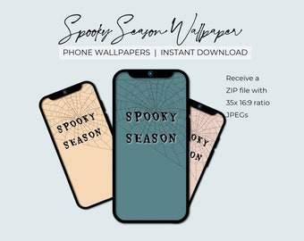 不気味な季節のハロウィーンの携帯電話の壁紙 | ロック画面とホーム画面 | 美的背景 | デジタルモバイルアート | ダウンロード可能なバンドルパック