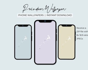 トナカイの携帯電話の壁紙 | ロック画面とホーム画面 | 美しい背景 | クリスマステーマ | ダウンロード可能なバンドル