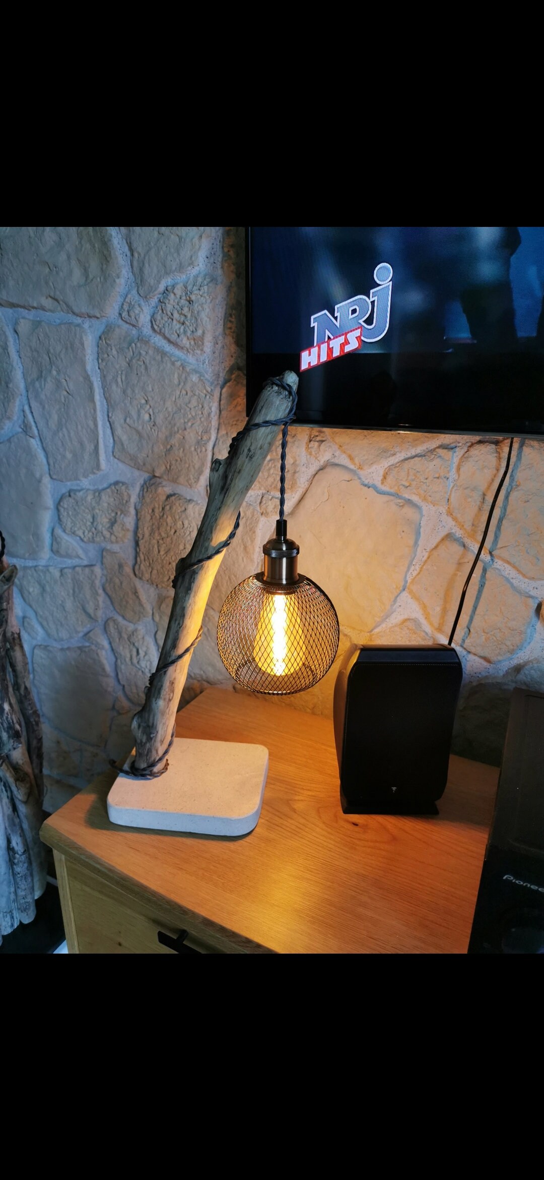 Lampe à Poser en Bois Flotté