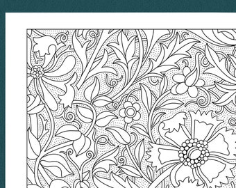 Adult Coloring Book - Chinese Floral Patterns, 24 Pages, 6x8 Inches, Vintage Style - View #7